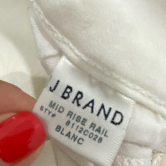 J brand jeans white size 29 mid rise rail - Picture 5 of 9